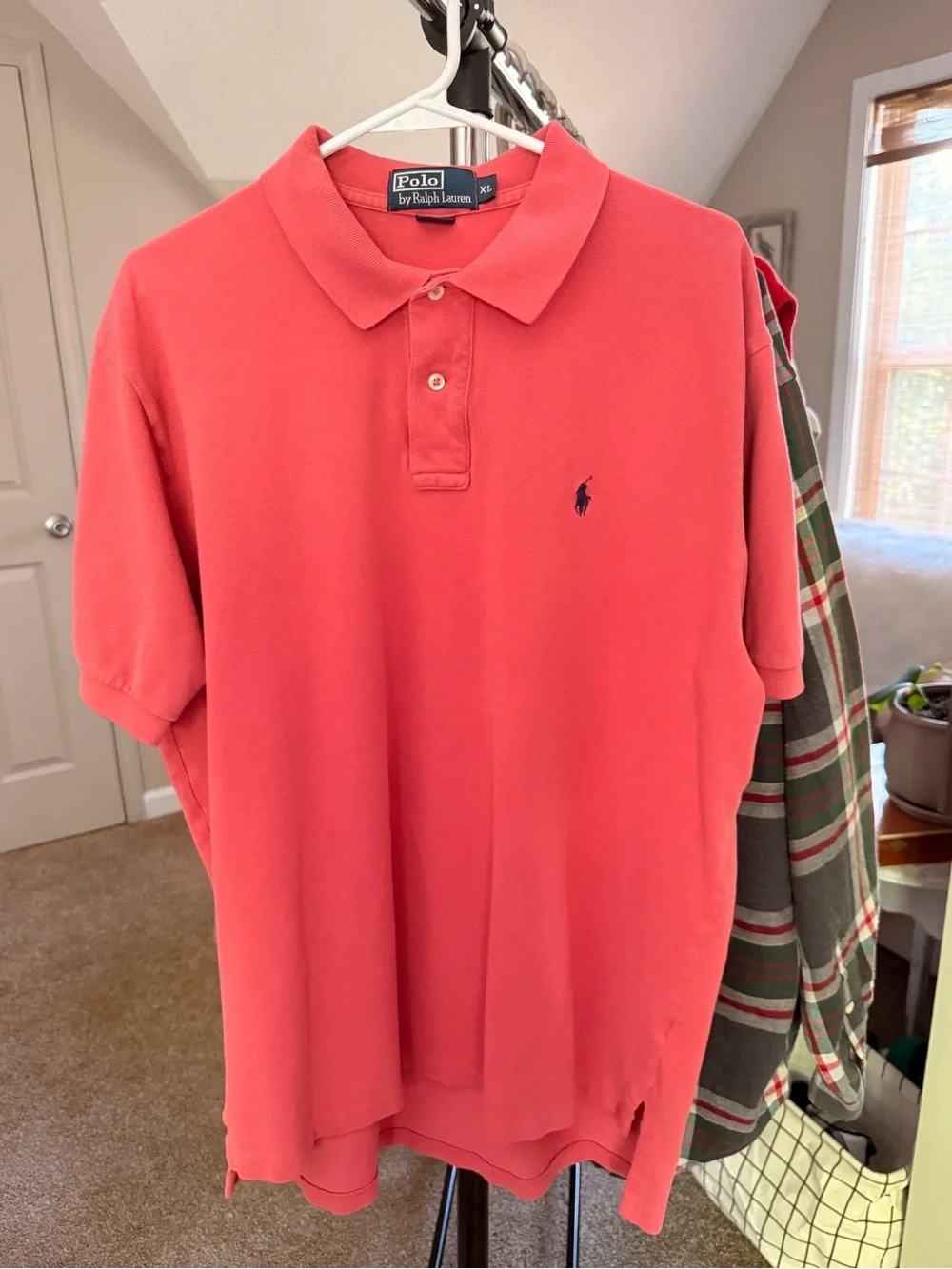 Ralph Lauren Men’s Coral-Red Polo Shirt with Navy Pony